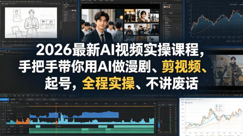 2026最新AI视频实操课程，手把手带你用AI做漫剧、剪视频、起号，全程实操、不讲废话 图1