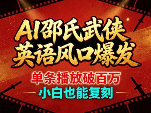 AI邵氏武侠英语风口爆发，单条播放破百万，小白也能复刻 图1