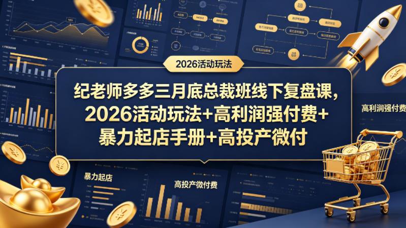 纪老师多多三月底总裁班线下复盘课，2026活动玩法+高利润强付费+暴力起店手册+高投产微付费 图1
