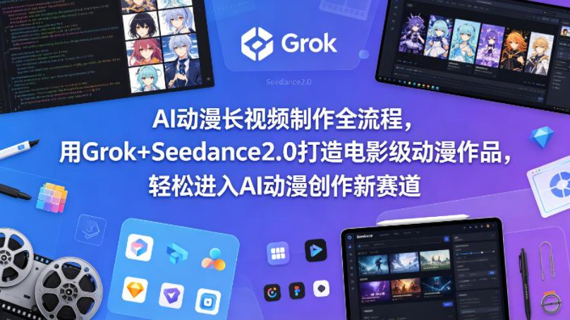 AI动漫长视频制作全流程,用Grok+Seedance2.0打造电影级动漫作品,轻松进入AI动漫创作新赛道 图1