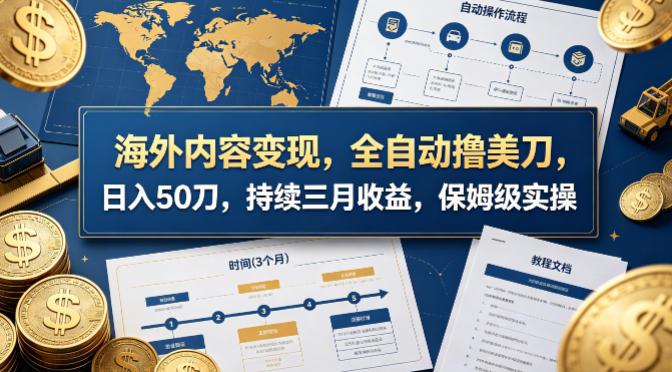 海外内容变现，全自动撸美刀，日入50刀，持续三月收益，保姆级实操【揭秘】 图1