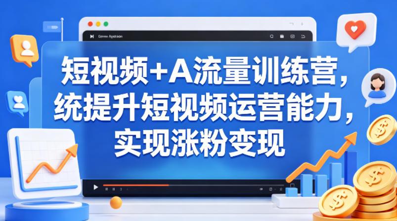 短视频+AI流量训练营，统提升短视频运营能力，实现涨粉变现 图1