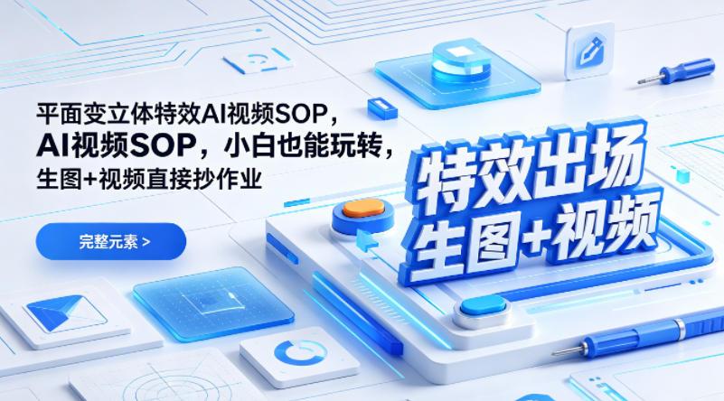 （特效出场）平面变立体特效AI视频SOP，小白也能玩转，生图+视频直接抄作业 图1