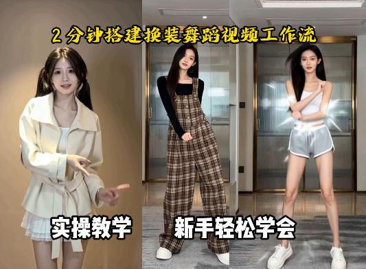 通过Coze工作流，制作《跳舞卡点换装视频》，两分钟制作完成，从0到1演示搭建过程 图1