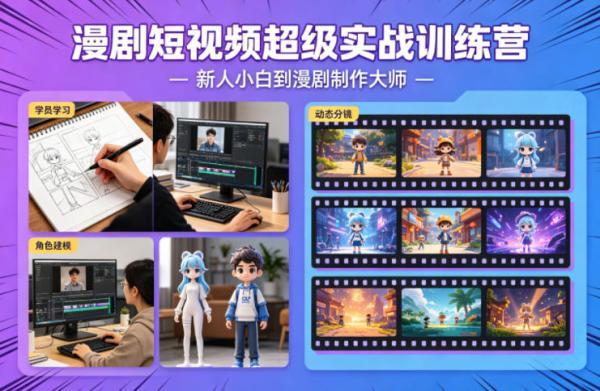 漫剧短视频超级实战训练营，新人小白到漫剧制作大师 图1