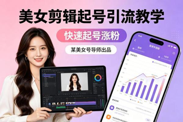 某美女号导师出品：美女剪辑起号引流教学，快速起号涨粉 图1
