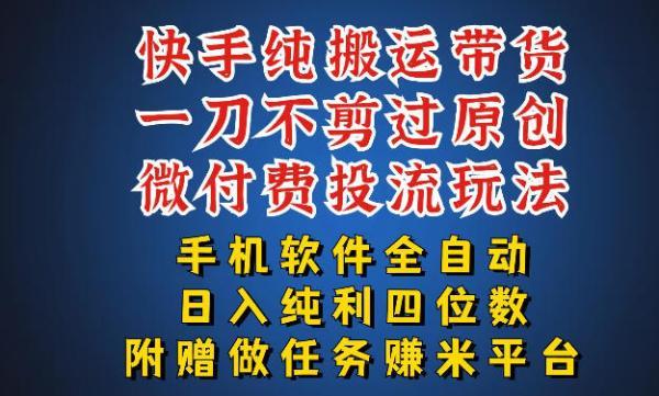 最新黑科技快手搬运带货方法，手机就能操作，轻松带你日入四位数【揭秘】 图1