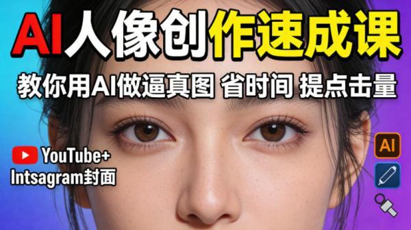 YouTube+Instagram封面没人点？AI人像创作速成课，教你用AI做逼真图，省时间还能提点击量！ 图1