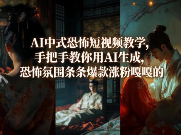 AI中式恐怖短视频教学，手把手教你用AI生成，恐怖氛围条条爆款涨粉嘎嘎的 图1