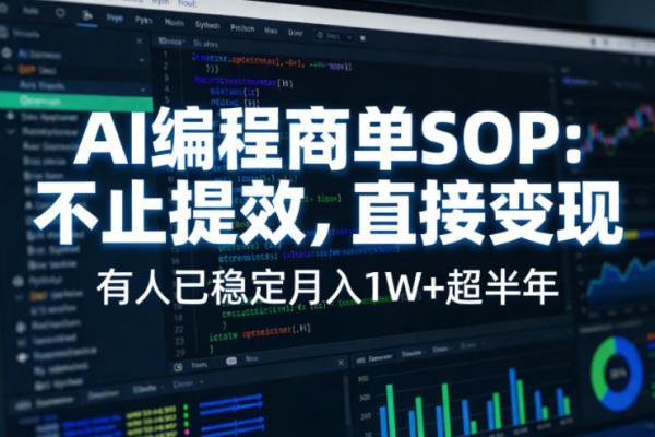 AI编程商单SOP，AI编程不能只给工作提效，还要直接变现，有人已经稳定月入1W+半年了 图1