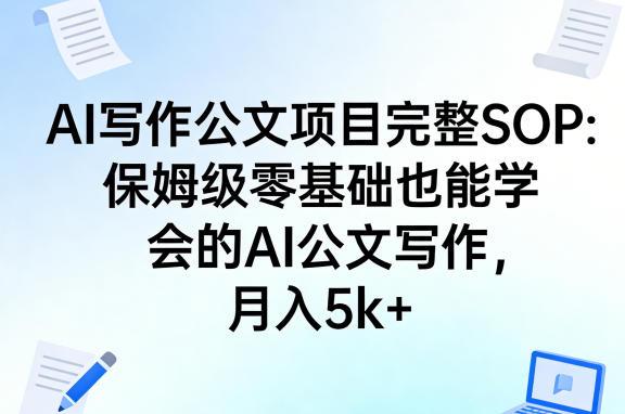 AI写作公文项目完整SOP,保姆级零基础也能学会的AI公文写作,月入5k+ 图1