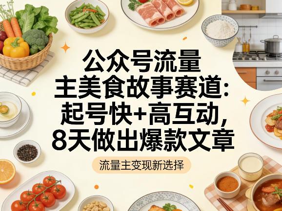 公众号流量主之美食故事赛道，起号快+高互动，8天就能做出爆款文章 图1