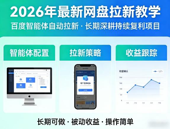 2026年最新网盘拉新教学（百度智能体自动拉新）,一个可以长期深耕、持续复利的项目 图1