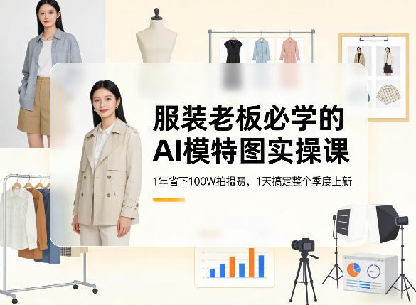 服装老板必学的AI模特图实操课，1年省下100W拍摄费，1天搞定整个季度上新 图1