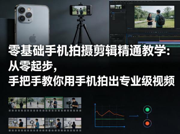 零基础手机拍摄剪辑精通教学:从零起步,手把手教你用手机拍出专业级视频 图1