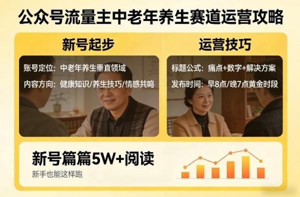 公众号流量主中老年养生赛道，新号篇篇5W+阅读，新手也能这样跑 图1