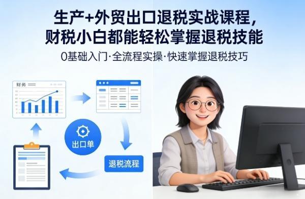 生产+外贸出口退税实战课程，财税小白都能轻松掌握退税技能 图1