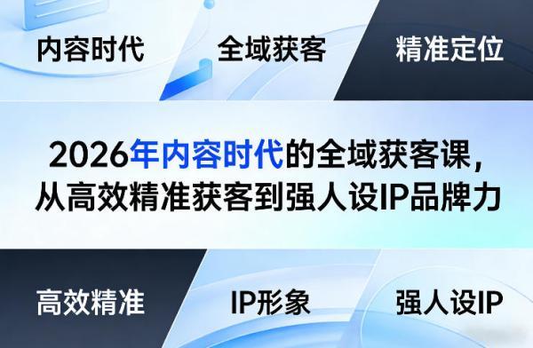 2026年内容时代的全域获客课，从高效精准获客到强人设IP品牌力 图1