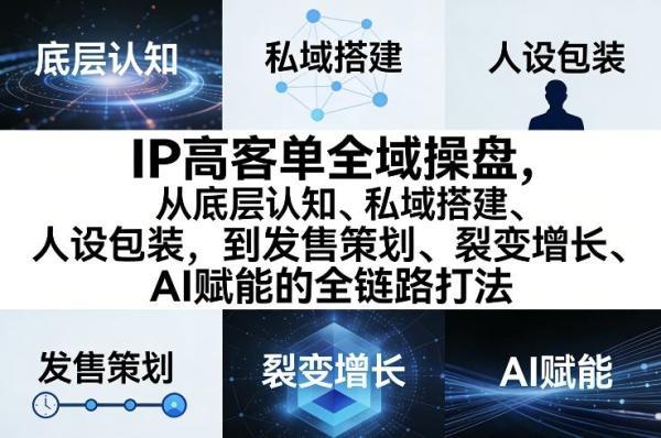 IP高客单全域操盘，从底层认知、私域搭建、人设包装，到发售策划、裂变增长、AI赋能的全链路打法 图1