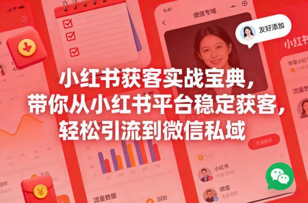 小红书获客实战宝典，带你从小红书平台稳定获客，轻松引流到微信私域 图1