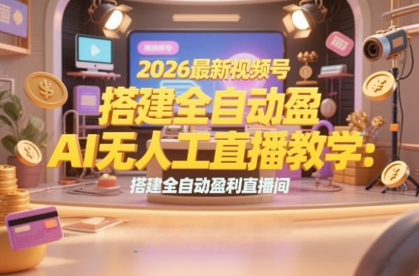2026最新视频号AI无人直播教学：搭建全自动盈利直播间，低成本开启副业变现 图1