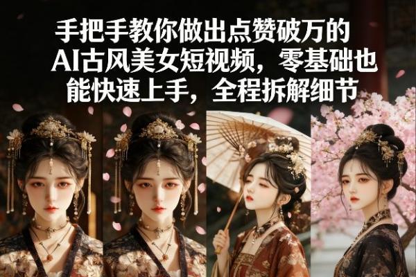手把手教你做出点赞破万的AI古风美女短视频，零基础也能快速上手，全程拆解细节 图1