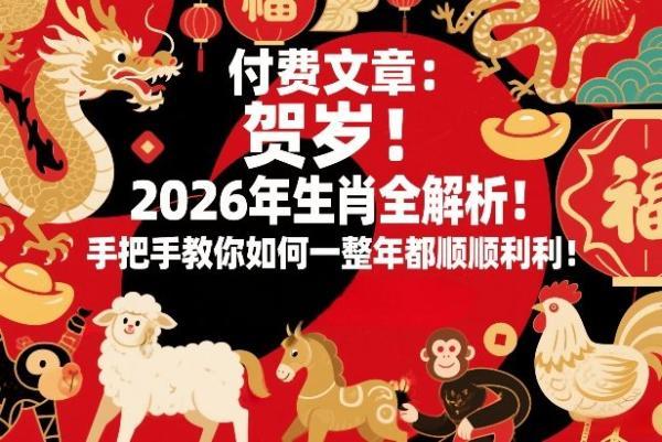 付费文章：贺岁！2026年生肖全解析！手把手教你如何一整年都顺顺利利！ 图1