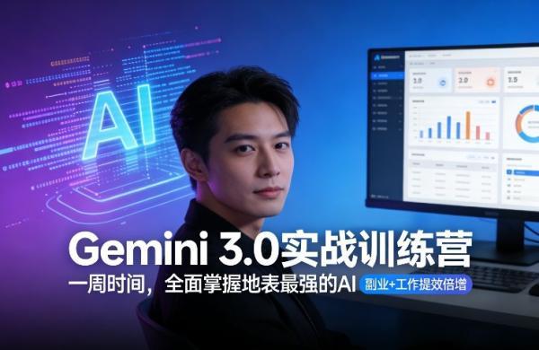 Gemini 3.0实战训练营，一周时间，全面掌握地表最强的AI，副业+工作提效倍增（更新） 图1