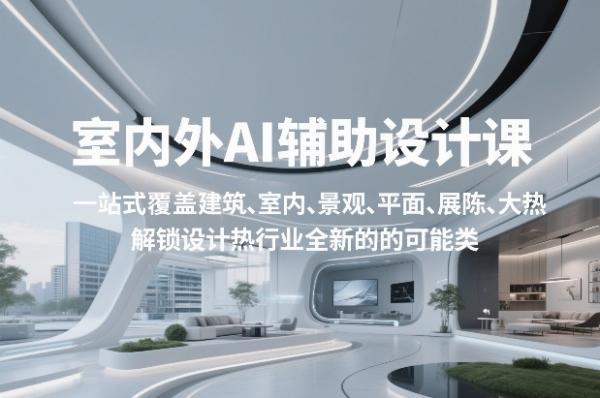 室内外AI设计课，一站式覆盖建筑、室内、景观、平面、展陈五大热门品类，解锁设计行业的全新可能 图1