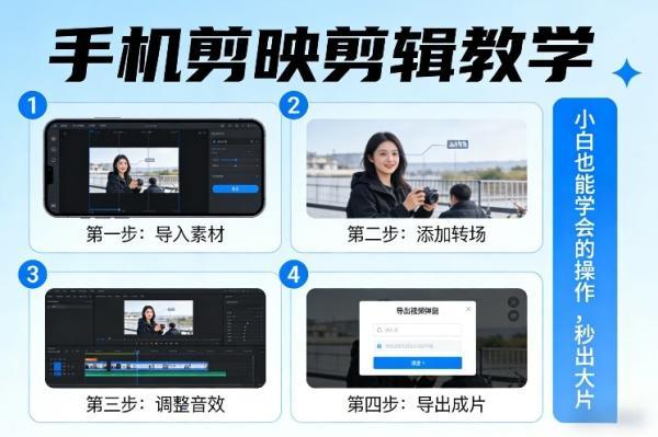 手机剪映剪辑教学，小白也能学会的操作，秒出大片 图1