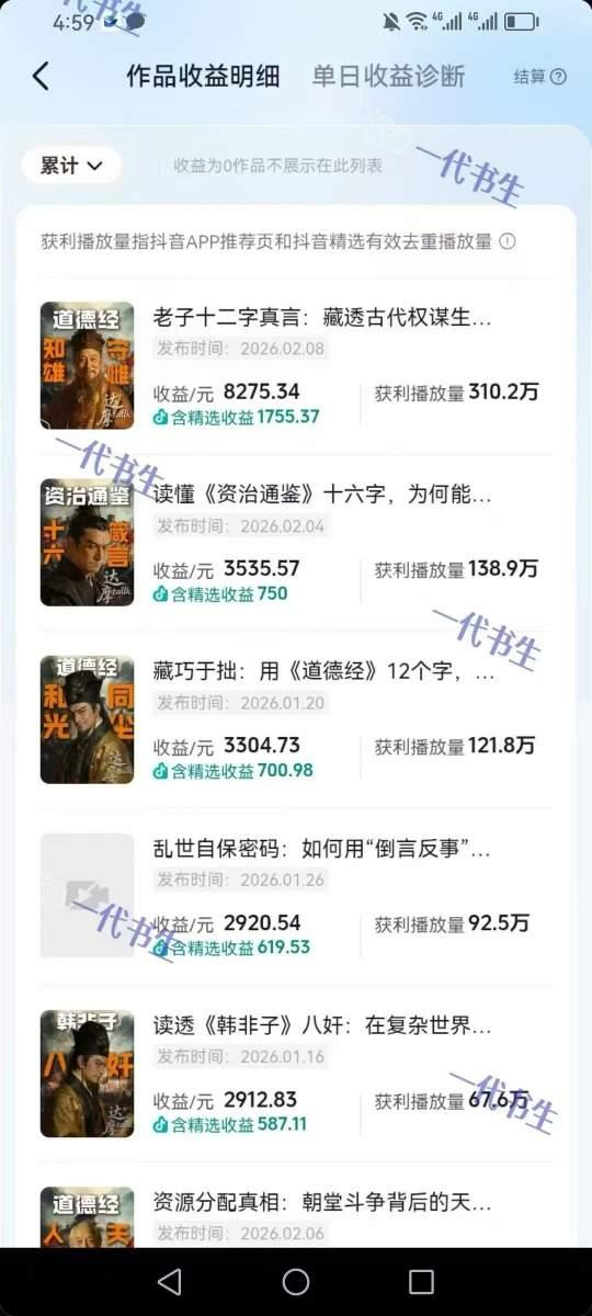 抖音300w粉丝博主的政史类科普视频教学，有大流量扶持，拿伙伴伙伴+精选独家双份收益 图1