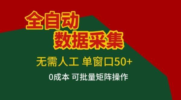 全自动数据采集项目，无需人工，单窗口可达50+收益，操作简单无难度，一个人也能轻松实现矩阵【揭秘】 图1
