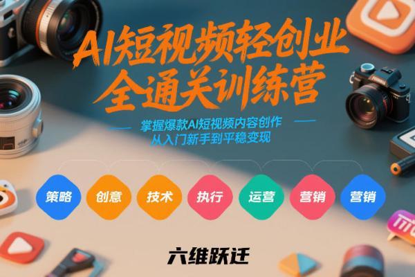 AI短视频轻创业全通关训练营，掌握爆款AI短视频内容创作，从入门新手到平稳变现的六维跃迁 图1