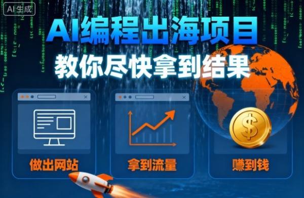 AI编程出海项目，教你尽快拿到结果-做出网站、拿到流量、賺到钱 图1