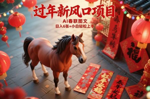 过年新风口项目，用ai春联图文，日入6张+小白轻松上手【揭秘】 图1