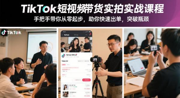 TikTok短视频带货实拍实战课程，手把手带你从零起步，助你快速出单，突破瓶颈 图1