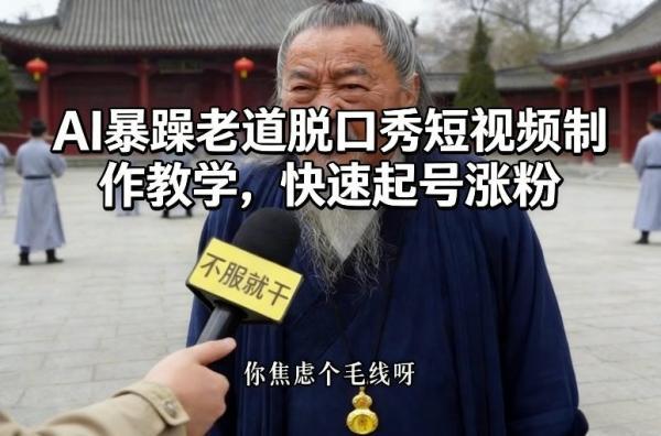 AI暴躁老道脱口秀短视频制作教学，快速起号涨粉 图1