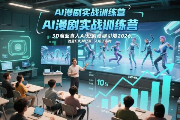 AI漫剧实战训练营,3D商业真人AI短剧漫剧引爆2026,流量红利期已至,入场正当时 图1