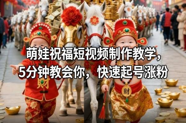 萌娃祝福短视频制作教学，5分钟教会你，快速起号涨粉 图1