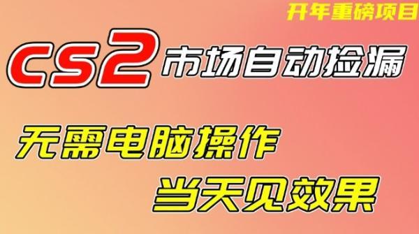 CS2市场自动捡漏项目，无需电脑操作，无需进入游戏，当天见效果，支持任何形式验证【揭秘】 图1