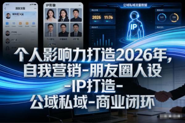 个人影响力打造2026年，自我营销-朋友圈人设-IP打造-公域私域-商业闭环 图1