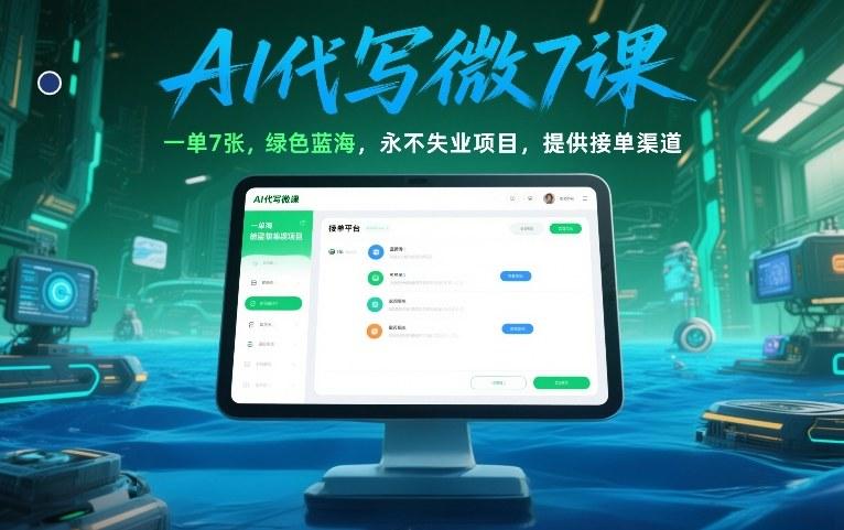 AI代写微课，一单7张，绿色蓝海，永不失业项目，提供接单渠道！ 图1
