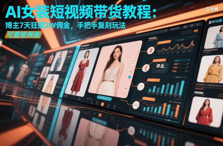 AI女装短视频带货教程：博主7天狂賺2W佣金，手把手复刻玩法，可直接照搬 图1