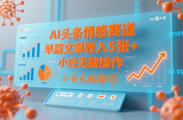 AI头条情感赛道，单篇文章收入5张+，小白无脑操作 图1