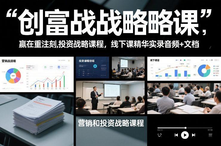 创富战略课，赢在重注时刻，营销和投资战略课程，线下课精华实录音频+文档 图1