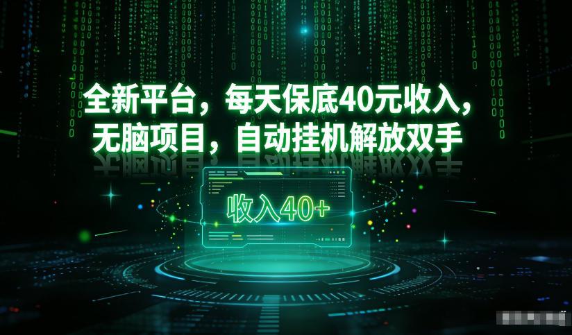 最新看广平台，每天保底30-4米，无脑项目，自动挂G解放双手【揭秘】 图1