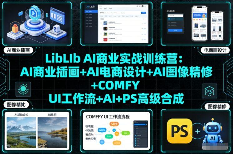 LibLIb AI商业实战训练营：AI商业插画+AI电商设计+AI图像精修+COMFY UI工作流+AI+PS高级合成 图1
