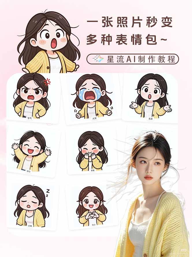 一张照片秒变N种专属表情包,三步搞定可爱搞怪治愈风,从此斗图聊天不再到处存别人图 图1