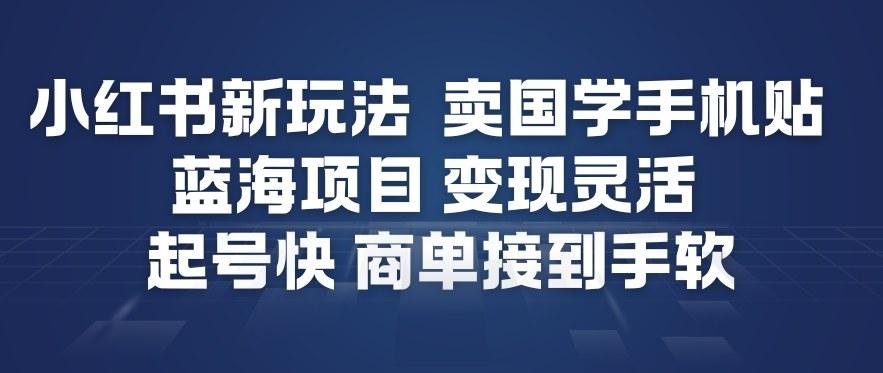 小红书新玩法，卖国学手机贴，蓝海项目，变现灵活，起号快，商单接到手软 图1