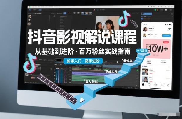 抖音百万粉丝影视解说课程，基础到进阶课，适合新手和进阶学习 图1